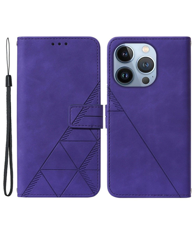 Housse iPhone 14 Pro Max effet cuir design géométrique