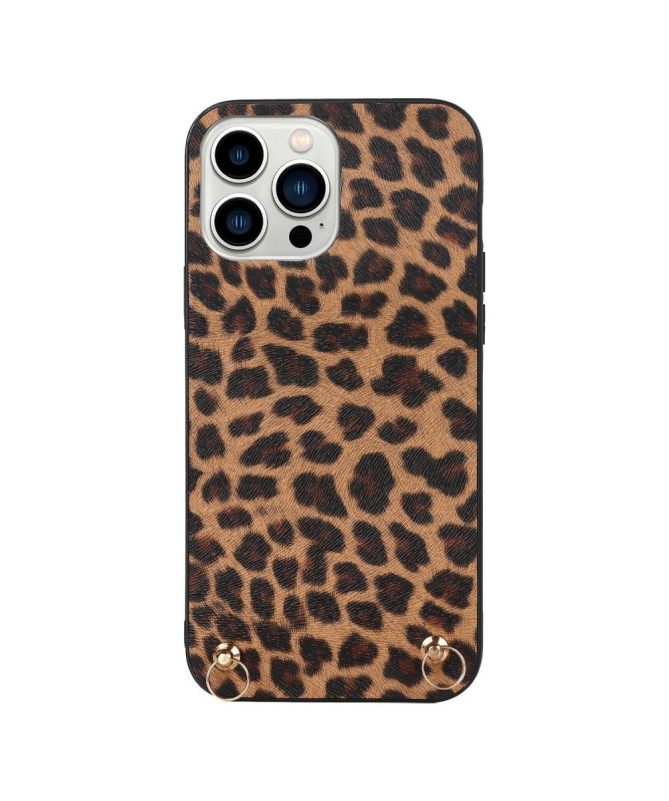 Coque iPhone 14 Pro Motif Zèbre à Cordon