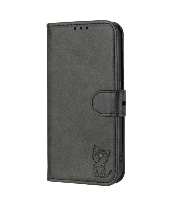 Housse iPhone 14 Pro Chaton effet cuir mat