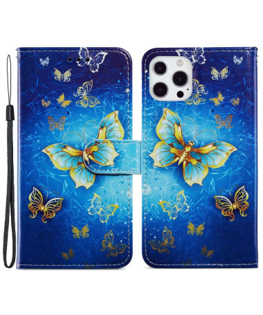 Housse iPhone 14 Pro Golden Butterfly