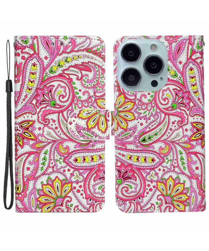 Housse iPhone 14 Pro paisley fleur