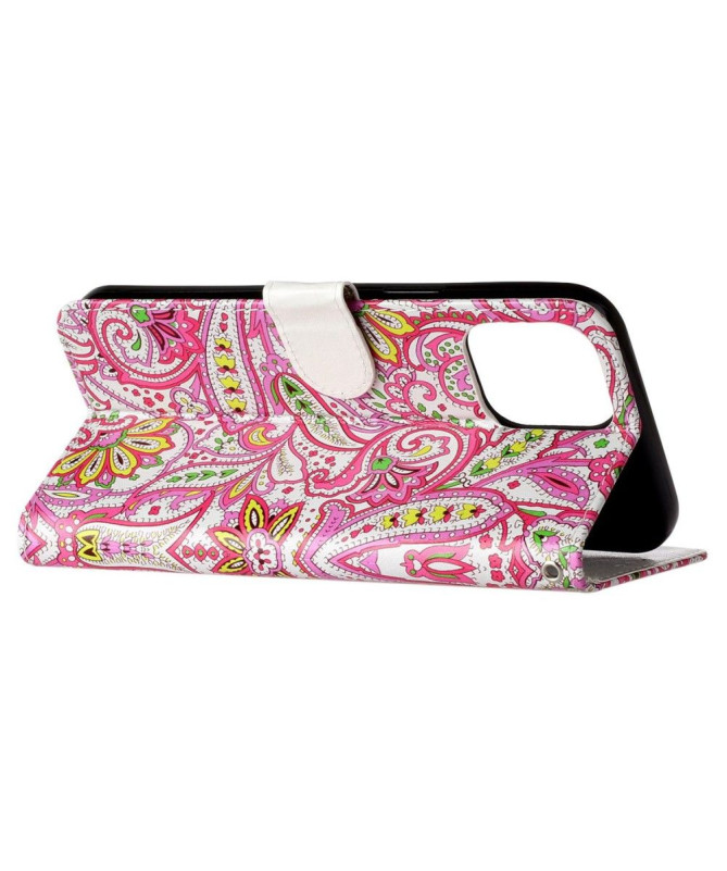 Housse iPhone 14 Pro paisley fleur