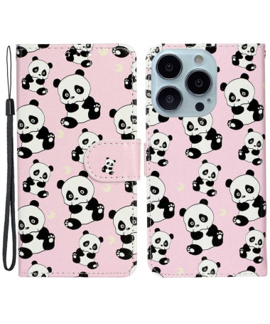 Housse iPhone 14 Pro multiples pandas