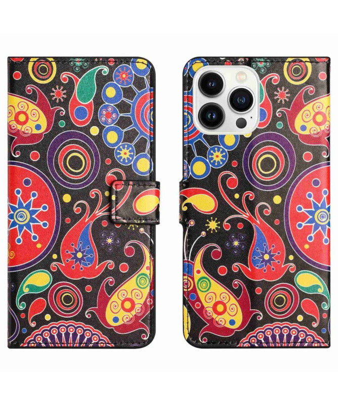 Housse iPhone 14 Pro paisley fleur