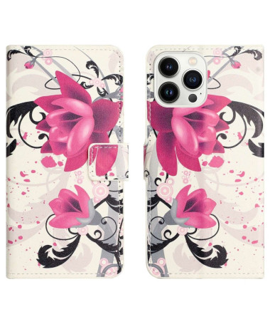 Housse iPhone 14 Pro Fleurs de lotus