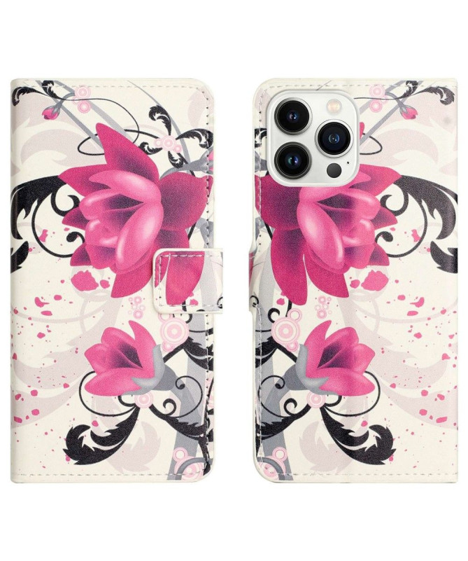 Housse iPhone 14 Pro Fleurs de lotus