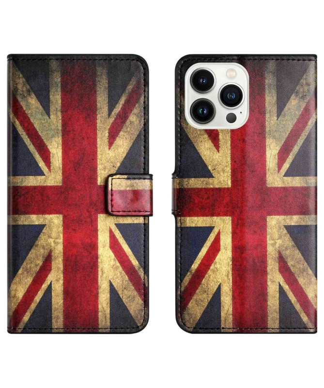 Housse iPhone 14 Pro Drapeau Anglais Vintage