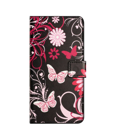 Housse iPhone 14 Pro Papillons et fleurs