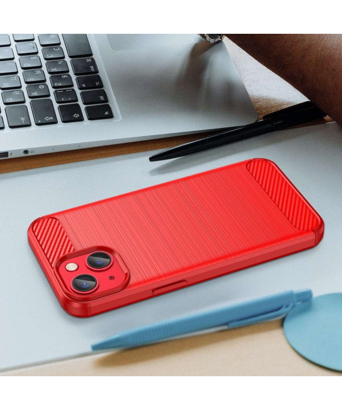 Coque iPhone 14 effet brossé silicone