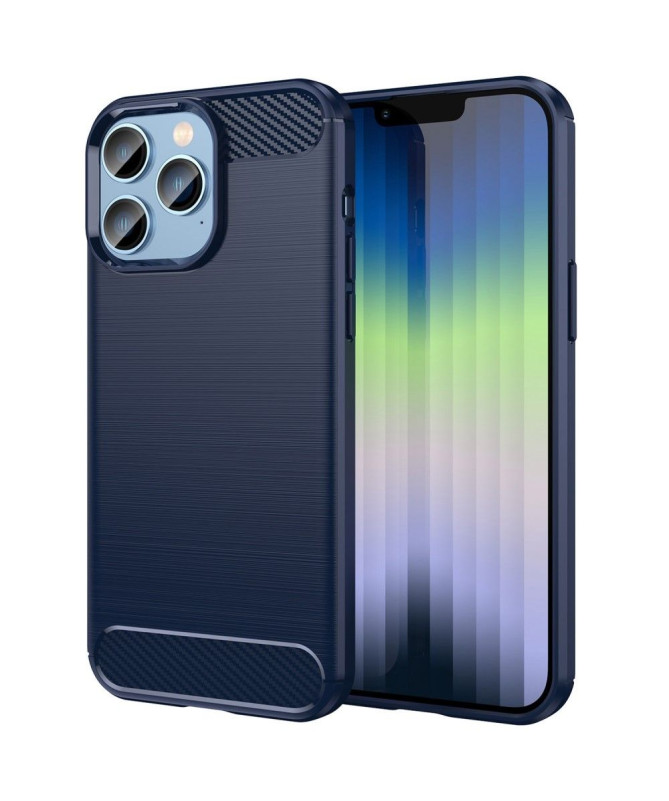 Coque iPhone 14 Pro Max effet brossé silicone
