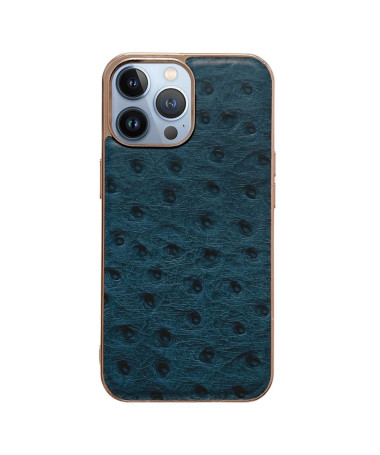 Coque iPhone 14 Pro Max Cuir Effet Peau D'Autruche