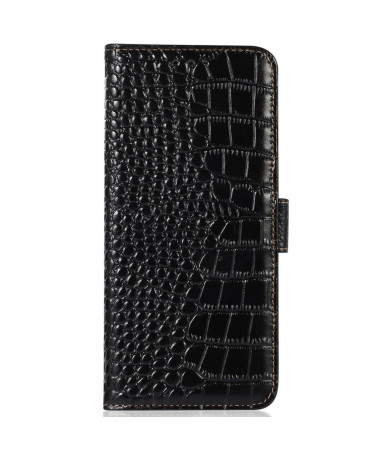 Housse iPhone 14 Cuir véritable aspect croco