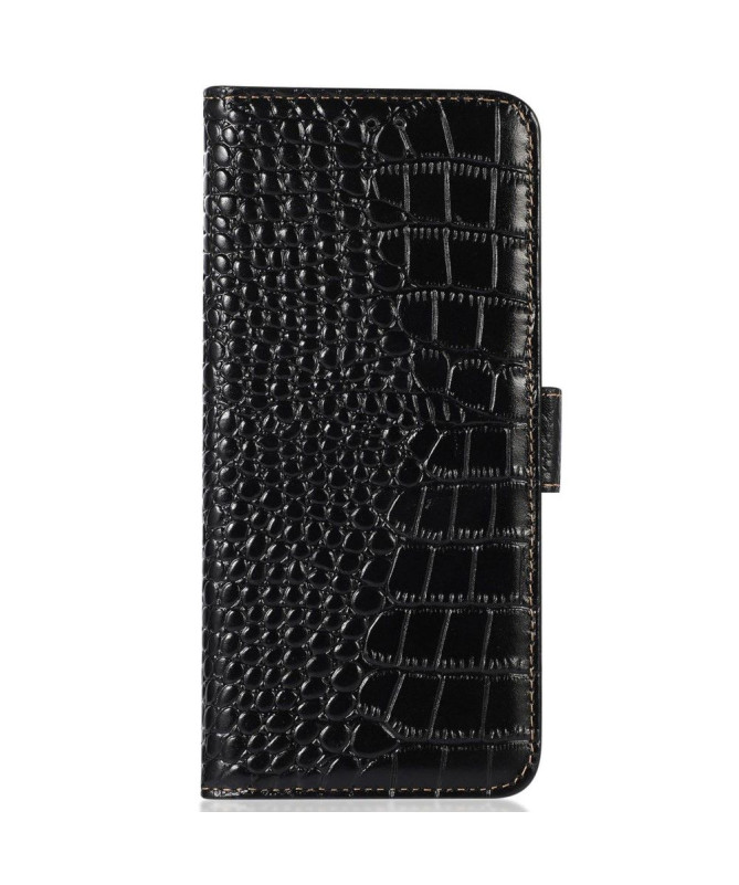 Housse iPhone 14 Cuir véritable aspect croco