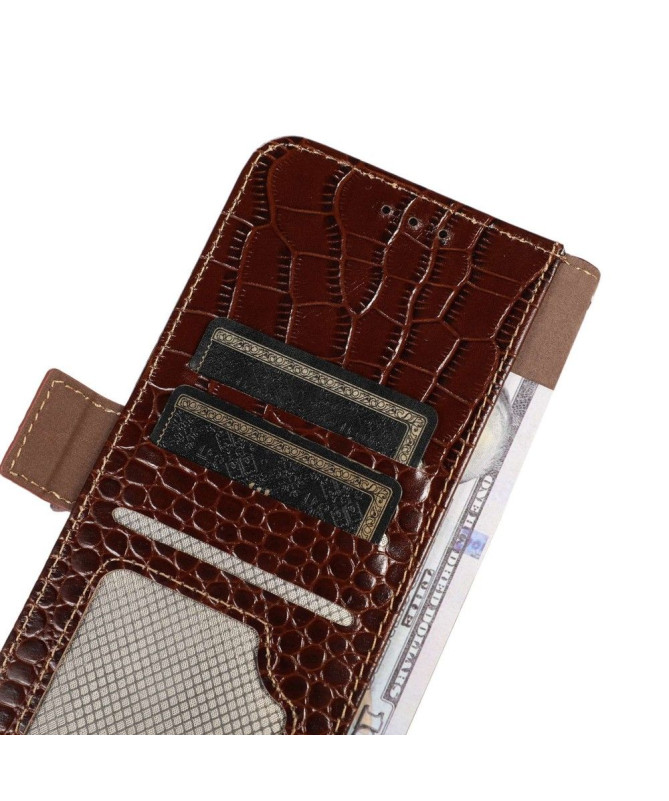 Housse iPhone 14 Cuir véritable aspect croco