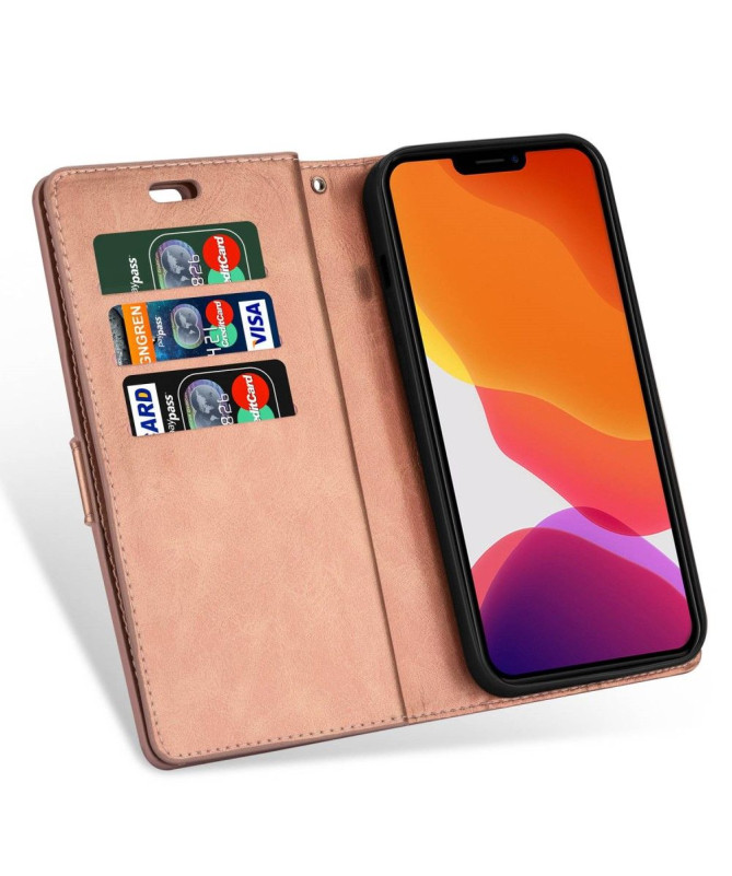 Housse iPhone 14 Pro Porte-Cartes Simili Cuir à Lanière