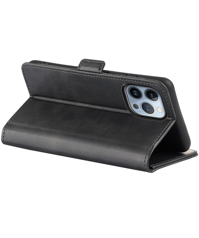 Étui iPhone 14 Pro portefeuille simili cuir mat