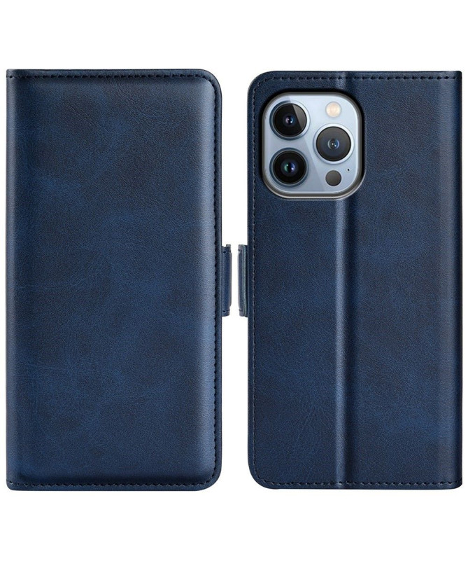 Étui iPhone 14 Pro portefeuille simili cuir mat