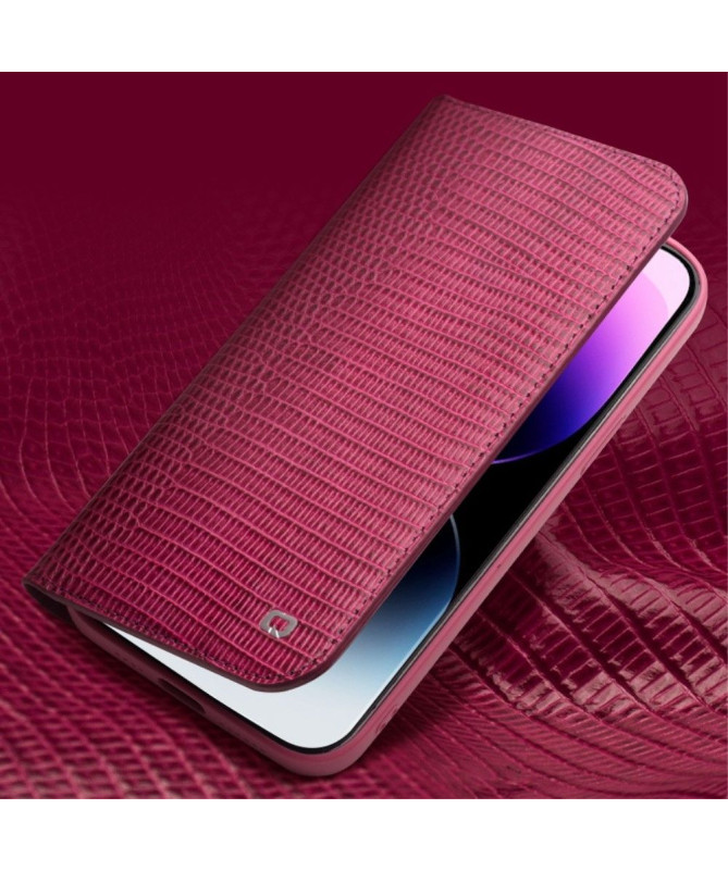 Housse iPhone 14 Pro Max cuir effet peau de crocodile