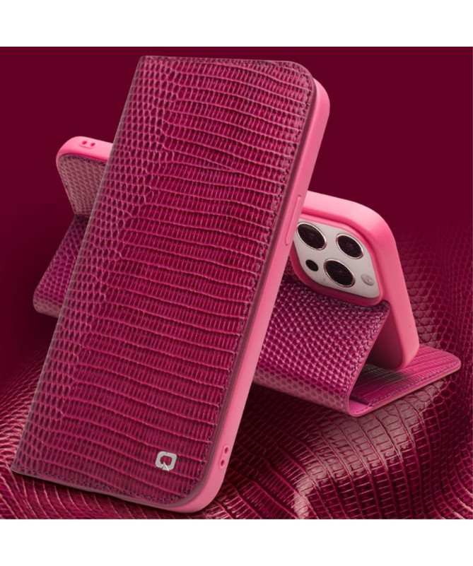 Housse iPhone 14 Pro Max cuir effet peau de crocodile