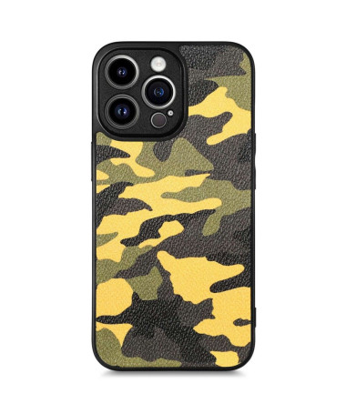 Coque iPhone 14 Pro Max Simili Cuir Camouflage