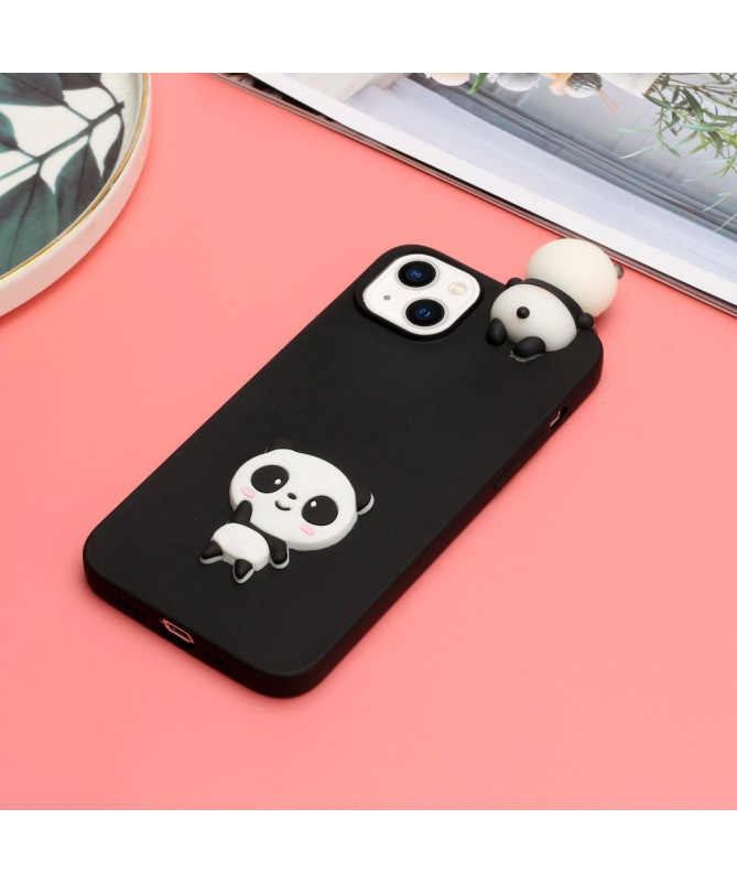 Coque iPhone 14 Silicone Panda 3D