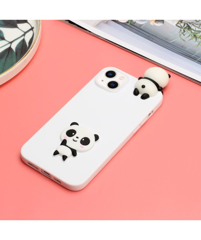 Coque iPhone 14 Silicone Panda 3D