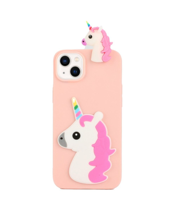 Coque iPhone 14 Silicone Licorne 3D