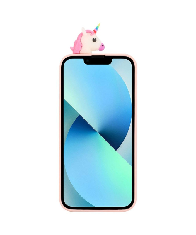 Coque iPhone 14 Silicone Licorne 3D