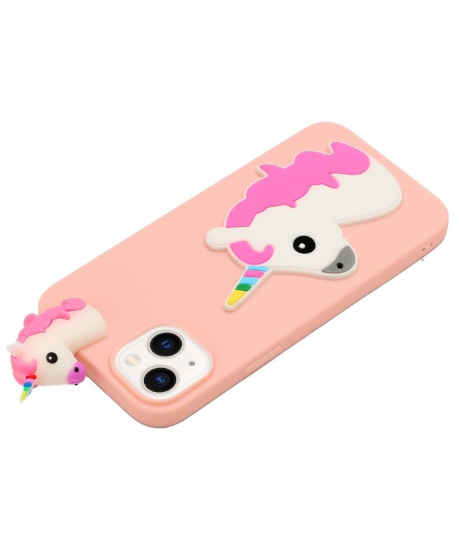 Coque iPhone 14 Silicone Licorne 3D