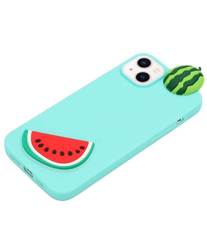 Coque iPhone 14 Silicone Pastèque 3D