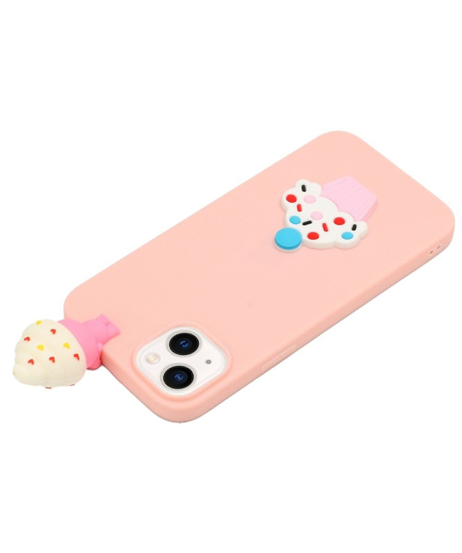 Coque iPhone 14 Silicone 3D Crème Glacée