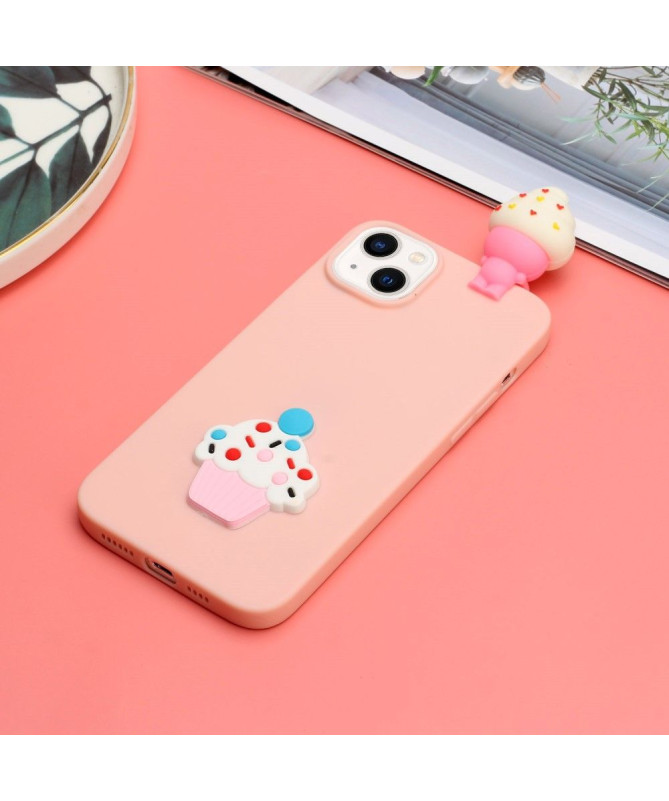 Coque iPhone 14 Silicone 3D Crème Glacée