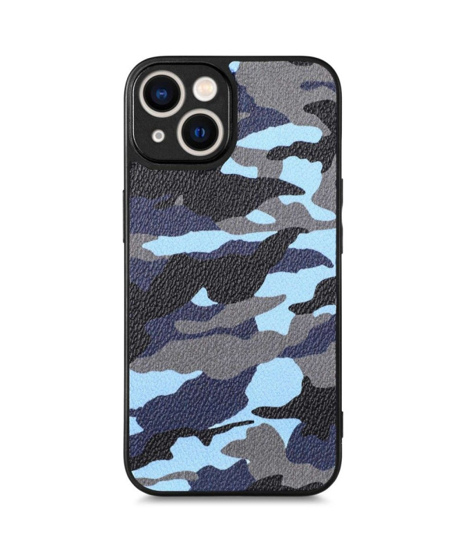 Coque iPhone 14 Simili Cuir Camouflage