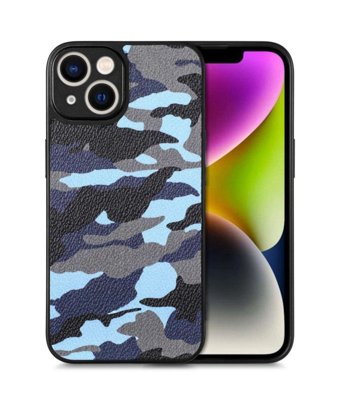 Coque iPhone 14 Simili Cuir Camouflage