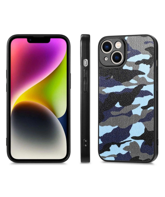 Coque iPhone 14 Simili Cuir Camouflage