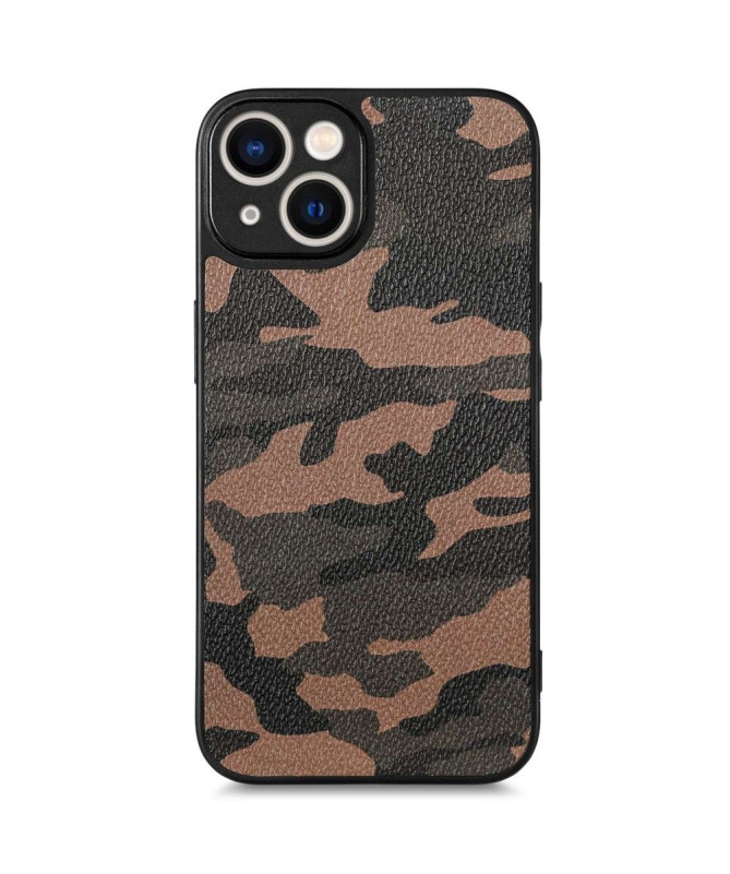 Coque iPhone 14 Simili Cuir Camouflage