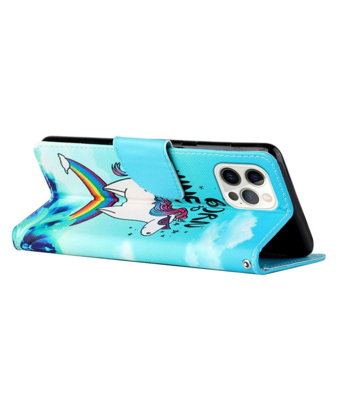 Housse iPhone 14 Pro Max Licorne Born to Shine