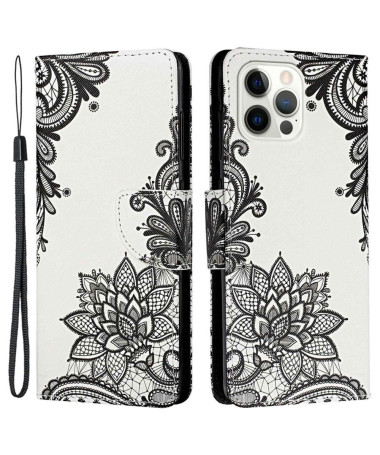 Housse iPhone 14 Pro Max fleurs dentelle