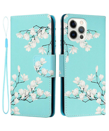 Housse iPhone 14 Pro Max Fleurs Blanches