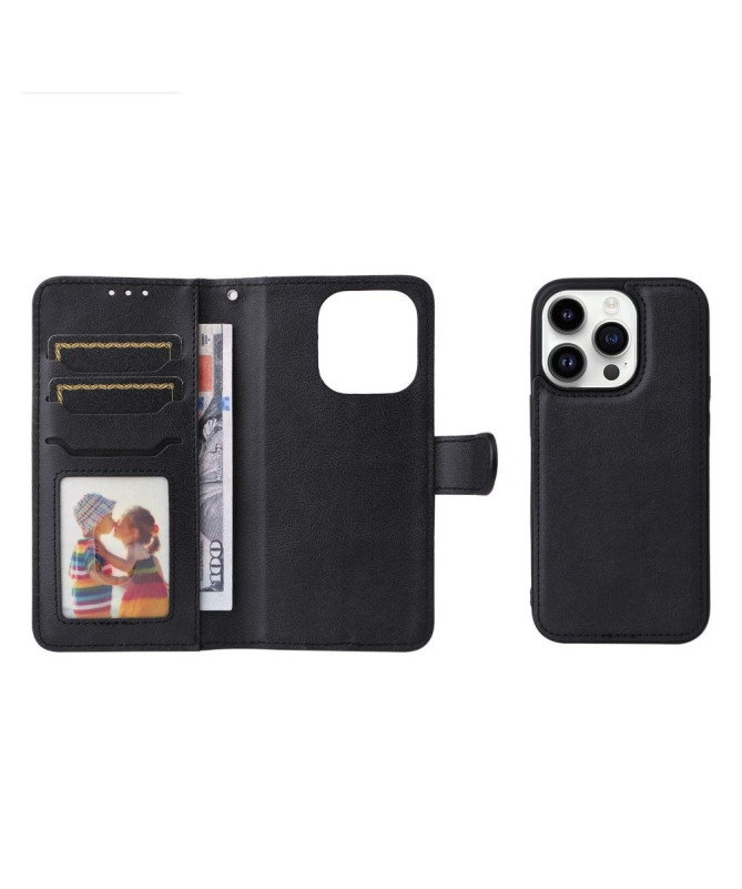 Étui et coque magnétique 2-en-1 simili cuir pour iPhone 14 Pro