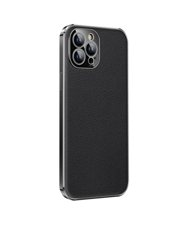 Coque iPhone 14 Pro cuir véritable grainé