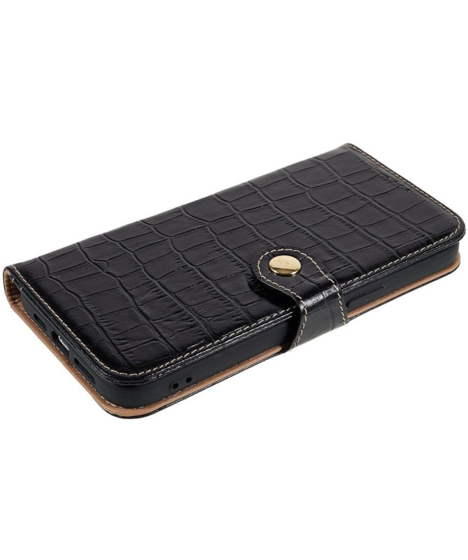 Housse iPhone 14 Pro Cuir véritable aspect croco