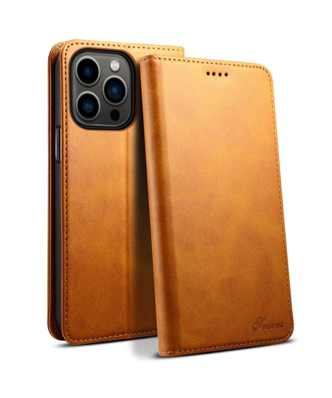 Housse iPhone 14 Pro Max folio flip style cuir