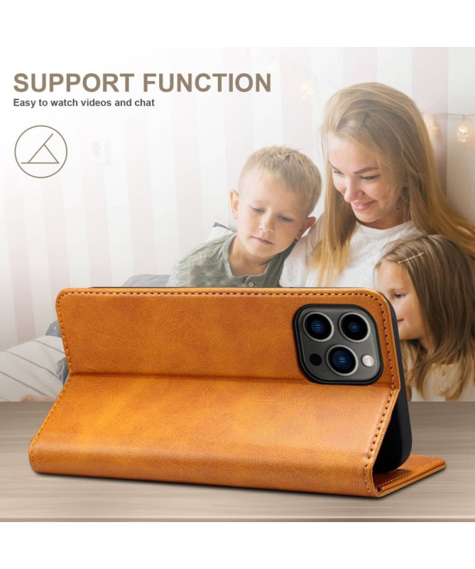 Housse iPhone 14 Pro Max folio flip style cuir