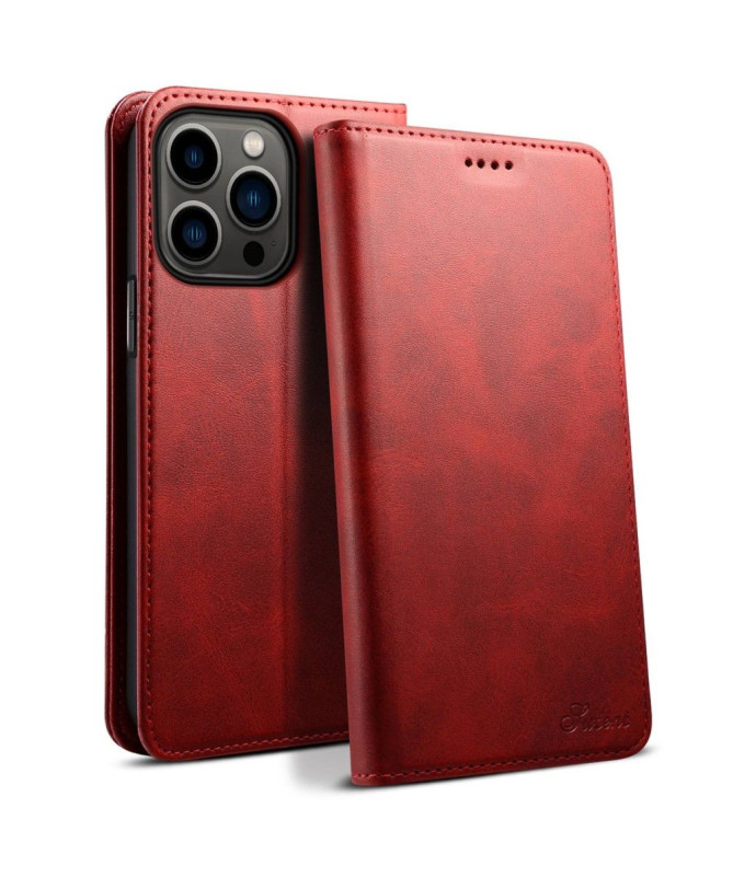 Housse iPhone 14 Pro Max folio flip style cuir