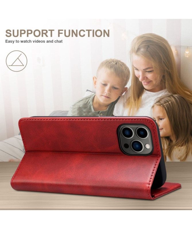 Housse iPhone 14 Pro Max folio flip style cuir
