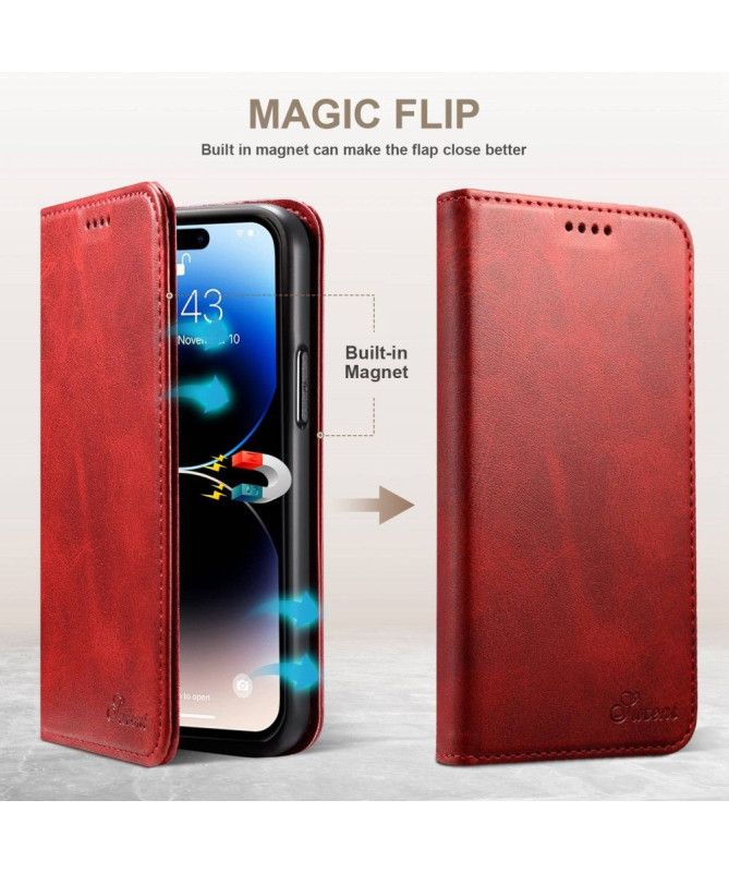 Housse iPhone 14 Pro Max folio flip style cuir