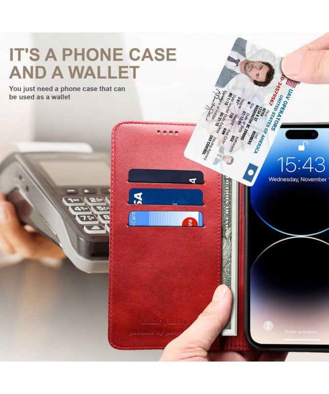 Housse iPhone 14 Pro Max folio flip style cuir