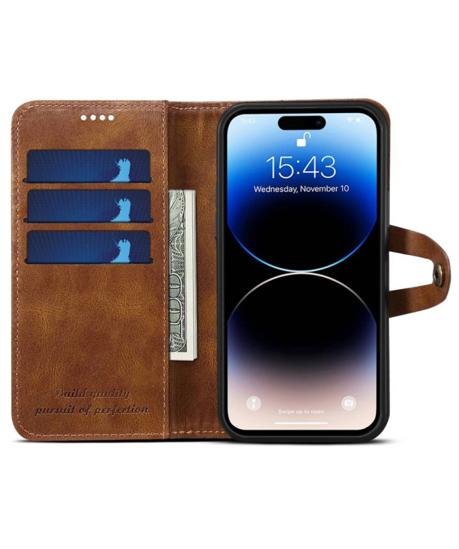 Housse iPhone 14 Pro Max effet cuir coutures SUTENI