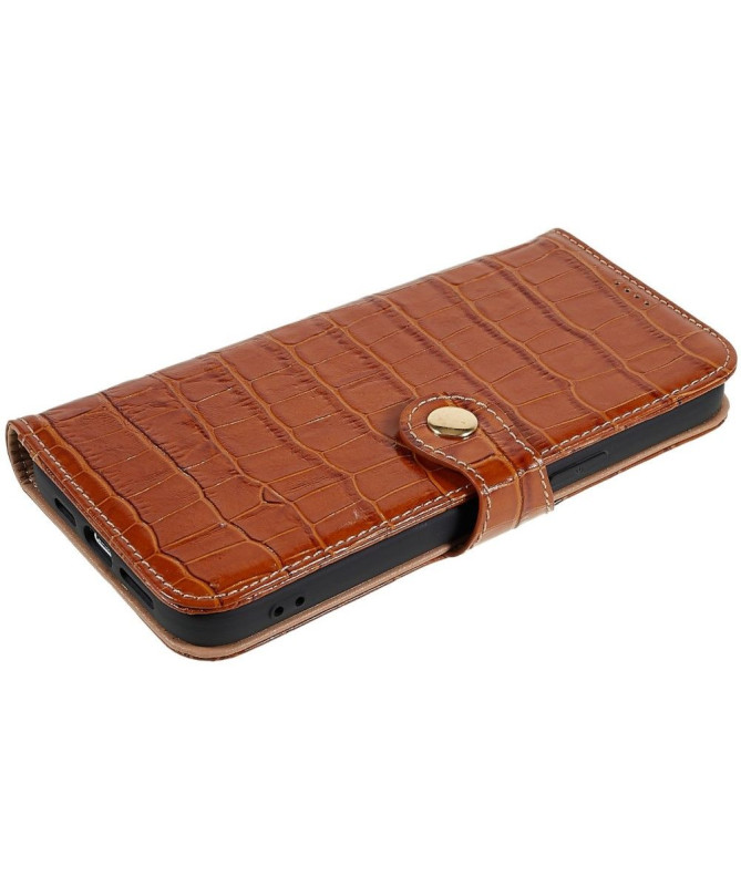 Housse iPhone 14 Pro Max Cuir véritable aspect croco
